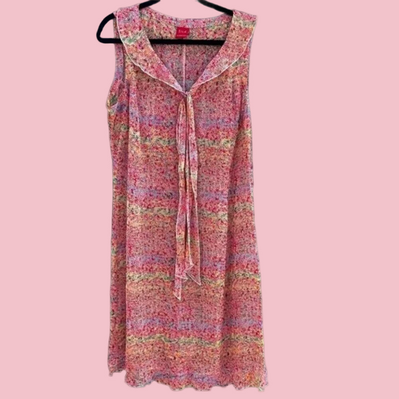 Johnny Was Dresses & Skirts - Johnny Was SILK Sheer Colorful Midi Dress